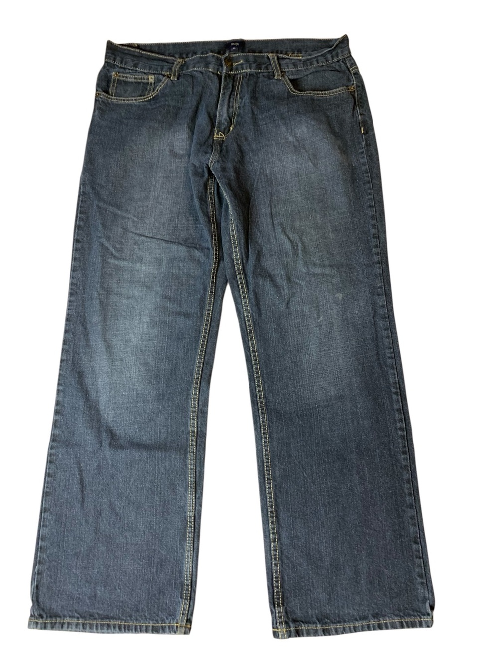 Max Men's Dark Blue Denim Jeans Size 40 Straight Leg Cotton Blend